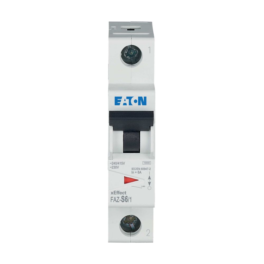 Eaton xEffect MCB, 1P, 6A Curve S, 230V AC, 10 kA Breaking Capacity
