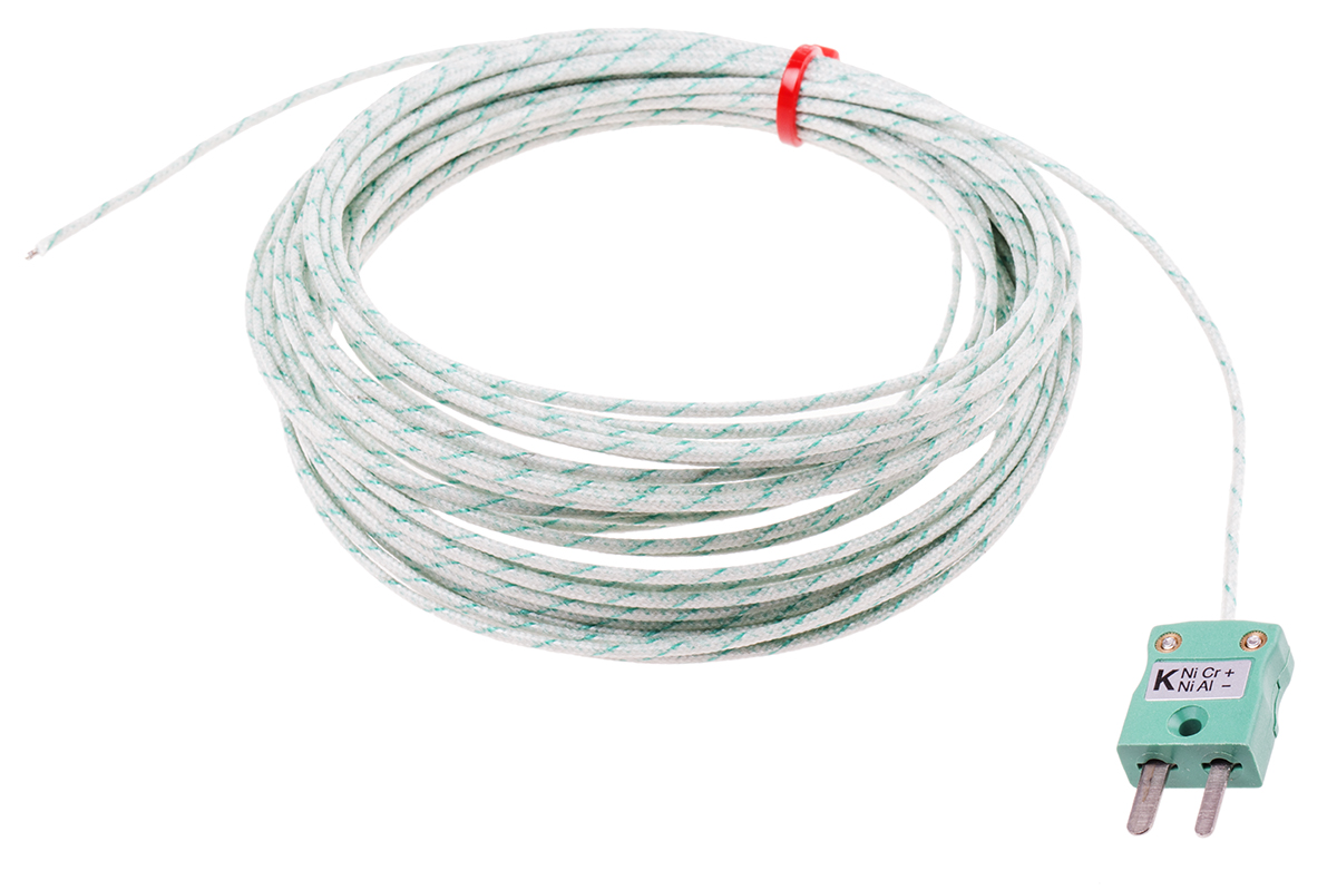 RS PRO Type K Exposed Junction Thermocouple 10m Length, 1/0.508mm Diameter → +350°C