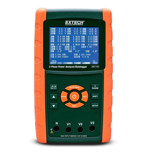 Extech Power Quality Analyser, 3-Phase, 1200A Max, 600V Max