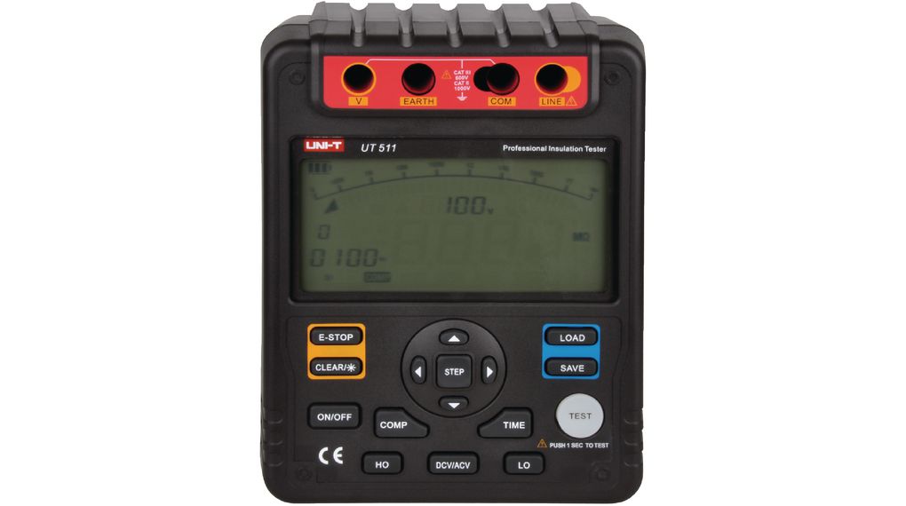 UNI-T UT511 Insulation Resistance Tester, 1000V Max, 10GΩ Max, CAT III 690V