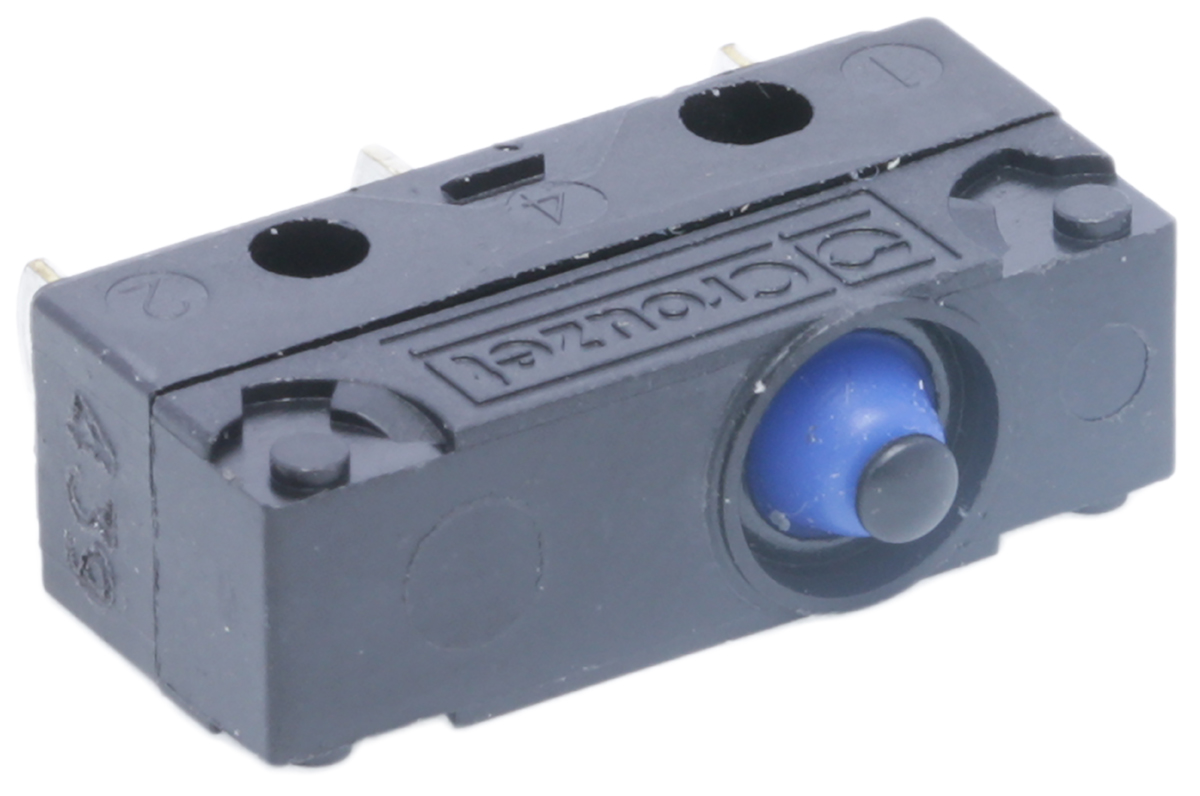Crouzet Button Micro Switch, Solder Terminal, 6 A @ 250 V ac, SPDT, IP67