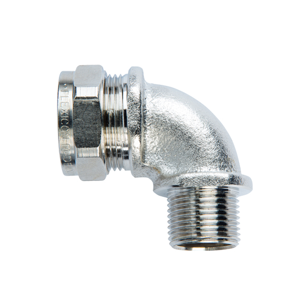 Flexicon External Thread Fitting, Cable Conduit Fitting, 16mm Nominal Size, M16, Galvanised Steel, Grey