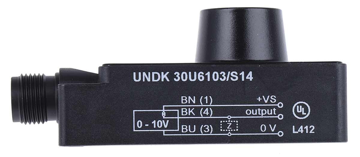 Baumer Ultrasonic Block Proximity Sensor, 1 m Detection 0-10 V, 15 → 30 V dc