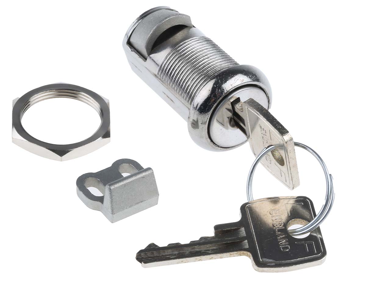 Euro-Locks a Lowe & Fletcher group Company Camlock, 20mm Panel-to-Tongue, 19.1 x 16.6mm Cutout, Key Unlock