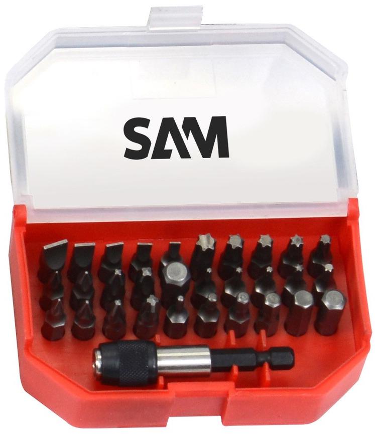 SAM Screwdriver Bit Set, Slotted: 3 - 4 - 4.5 - 5 - 5.5 - 6.5Phillips: 1 x No 1 - 3 x No 2 - 2 x No 3Pozidriv: 1 x No 1