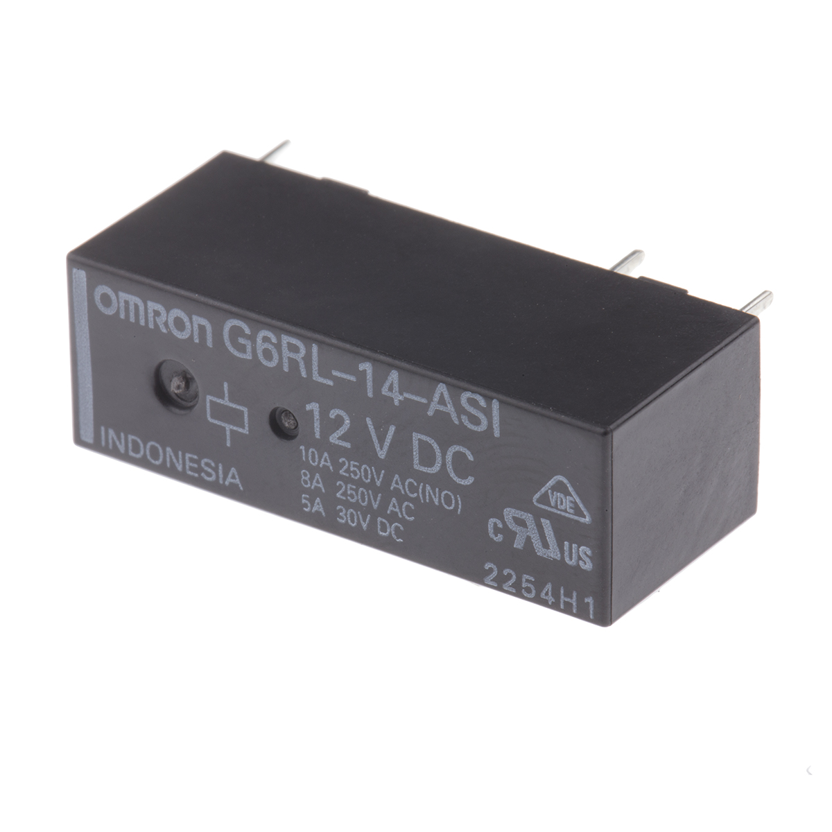 Omron PCB Mount Power Relay, 12V dc Coil, 10A Switching Current, SPDT