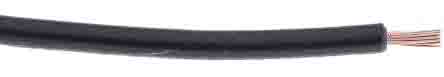 RS PRO Black 1mm² Hook Up Wire, 17 AWG, 32/02 mm, 305m, PVC TI3 Insulation