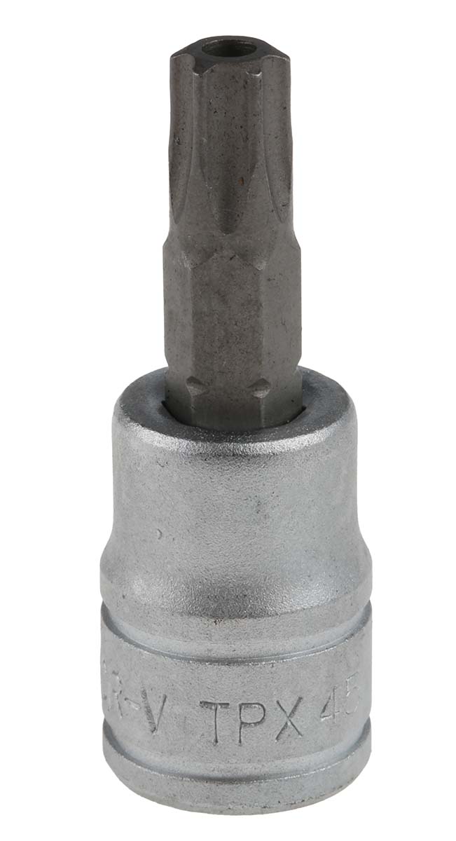Teng Tools 3/8 in Drive Bit Socket, Tamperproof Torx Bit, T45