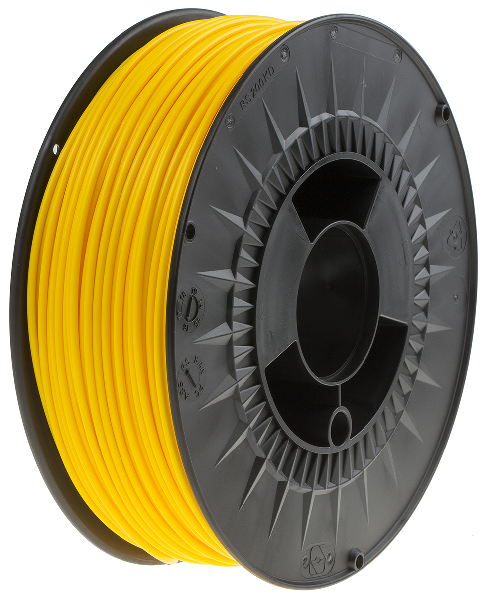 RS PRO 2.85mm Yellow PLA 3D Printer Filament, 1kg