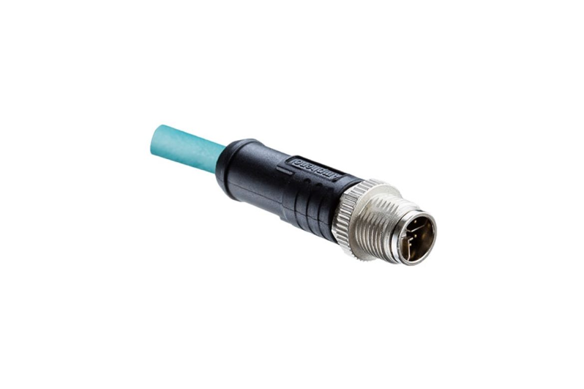 Amphenol Industrial Industrial Circular Connector, 8 Contacts, Threaded, M12 Connector, Plug, Male, IP67, M Series