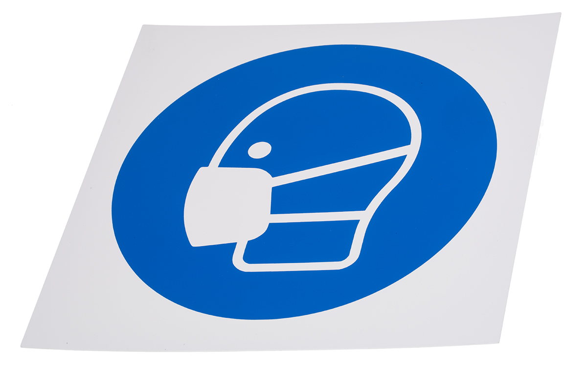 RS PRO Plastic Mandatory Mask Sign With Pictogram Only Text