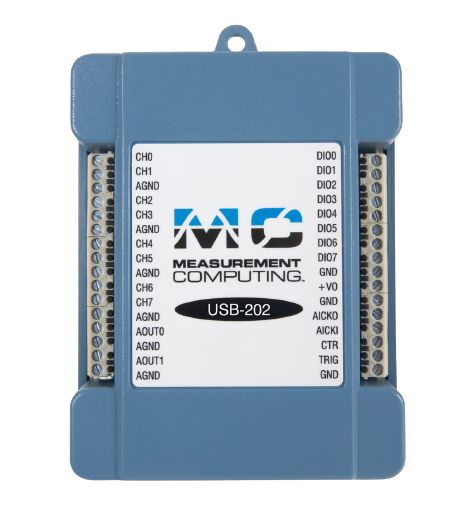 Digilent MCC USB-202 Data Acquisition, 8 Channel(s), USB, 100ksps, 12 bits