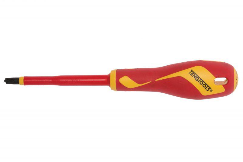 Teng Tools Slotted Insulated Screwdriver, PH2 Tip, VDE/1000V
