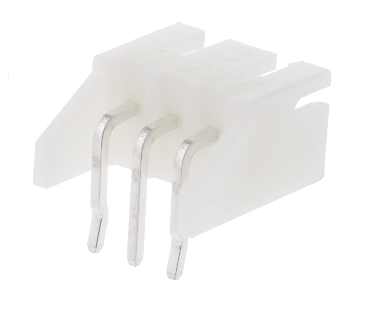 JST XH Series Right Angle Through Hole PCB Header, 3 Contact(s), 2.5 mm Pitch, 1 Row, Shrouded