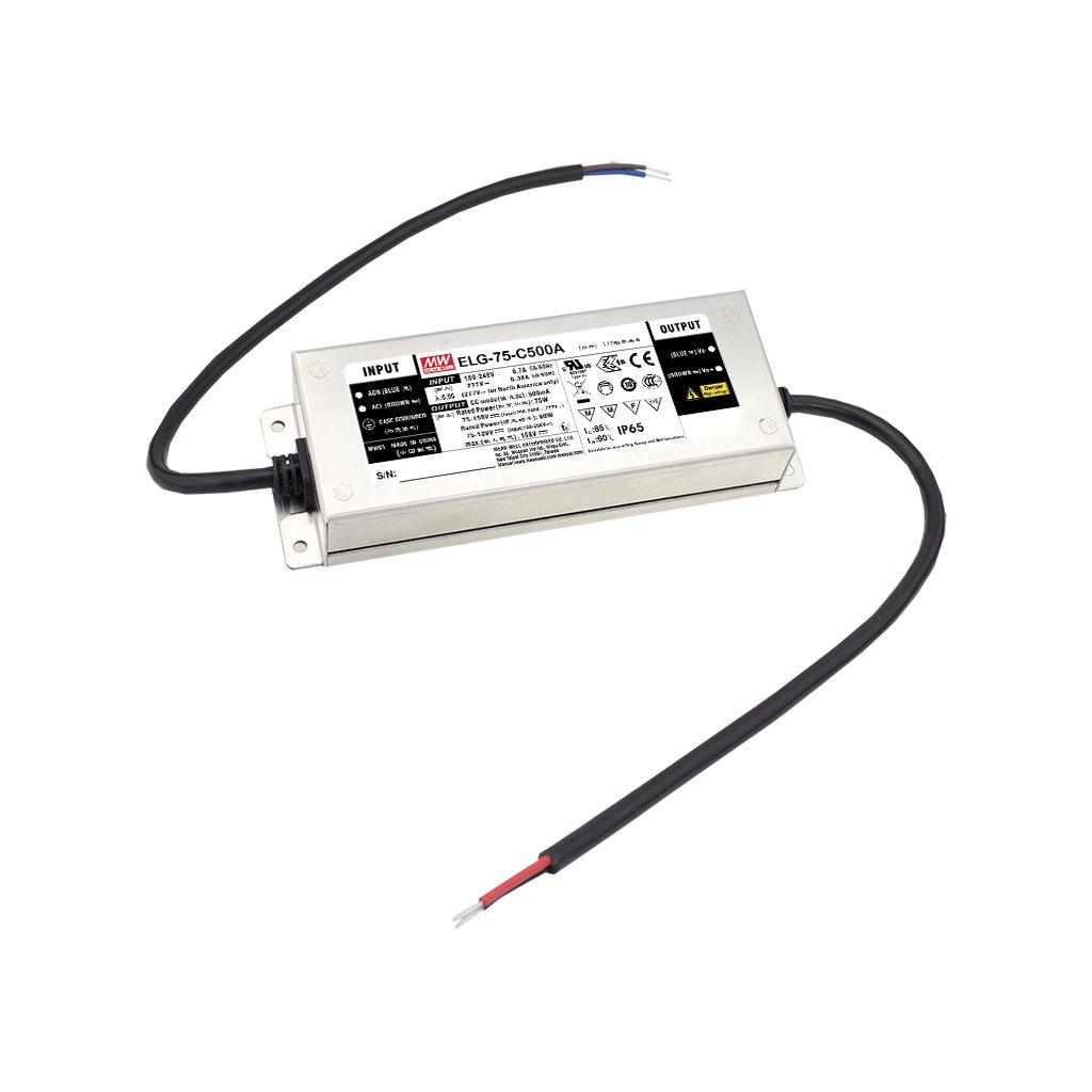 MEAN WELL LED Driver, 114V Output, 75W Output, 700mA Output, Constant Current