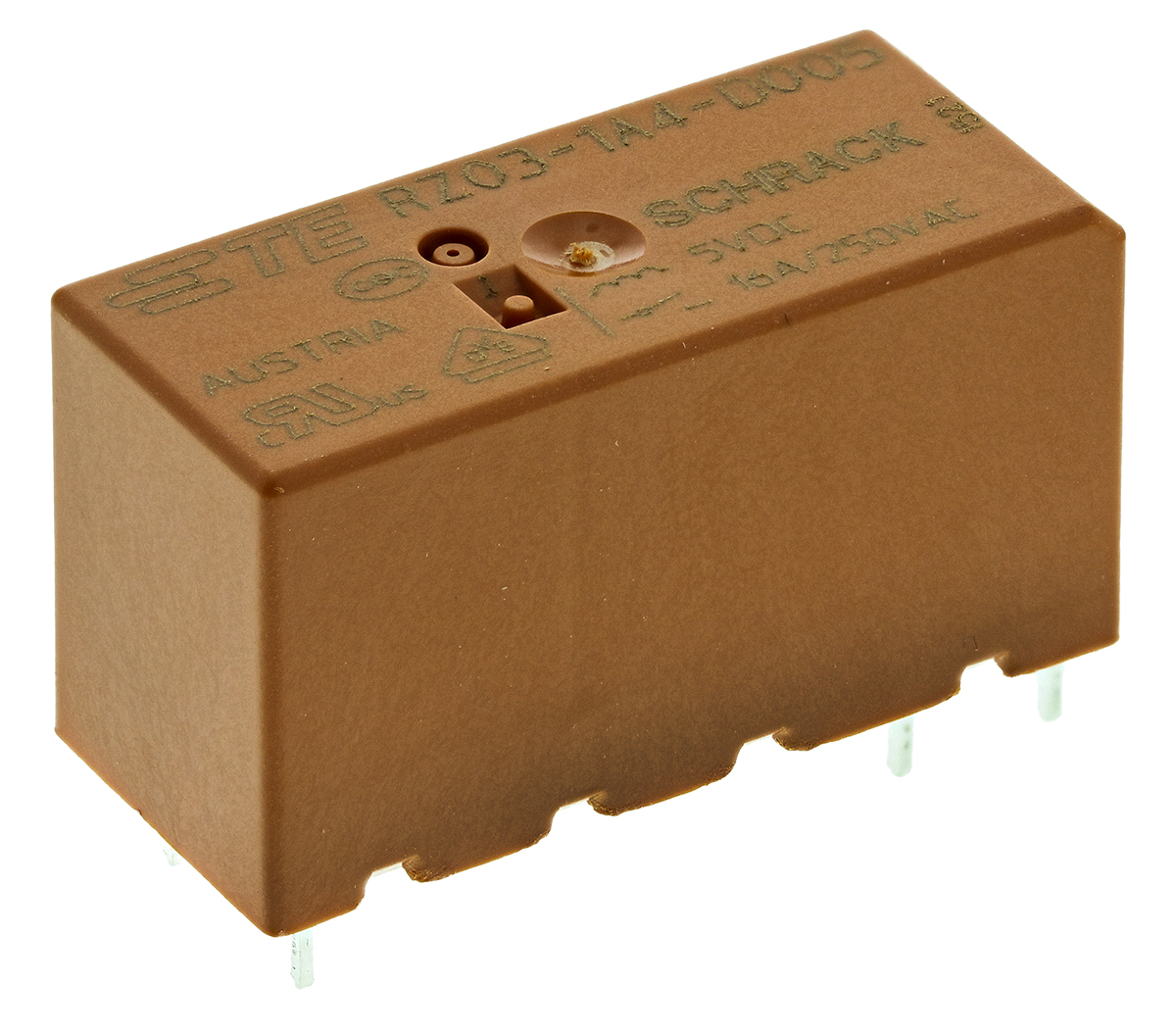 TE Connectivity PCB Mount Power Relay, 5V dc Coil, 16A Switching Current, SPST