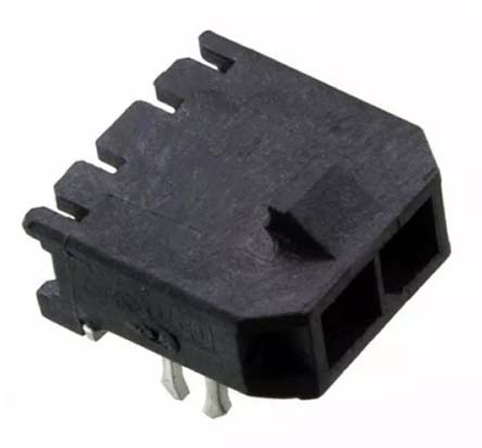Molex Micro-Fit 3.0 Series Right Angle Through Hole PCB Header, 2 Contact(s), 3 mm Pitch, 1 Row, Shrouded