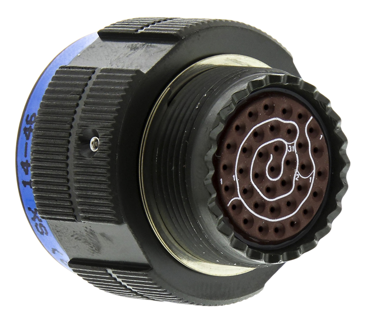 Amphenol Limited, TV, Copper Alloy 37 Way Cable Mount MIL Spec Circular Connector PlugGreen, Socket Contacts,Shell Size