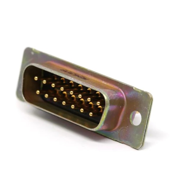 Amphenol India M24308 15 Way Panel Mount D-sub Connector Plug, 2.77mm Pitch, with 4-40 Screw Locks