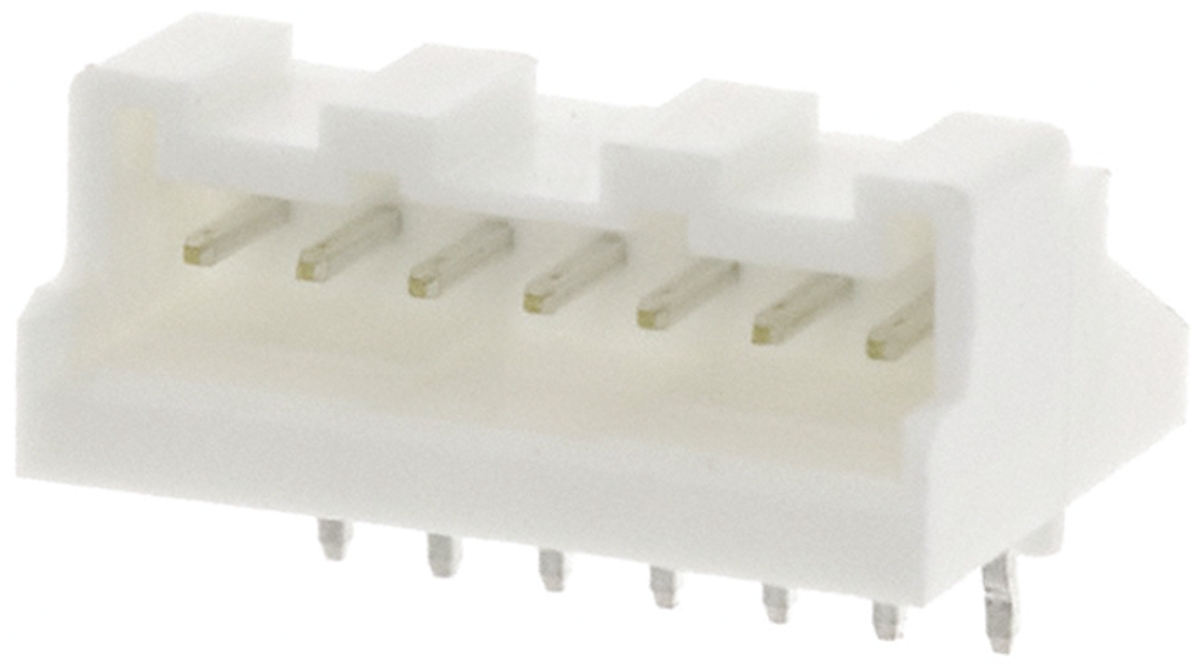 JST PA Series Right Angle Through Hole PCB Header, 7 Contact(s), 2 mm Pitch, 1 Row, Shrouded