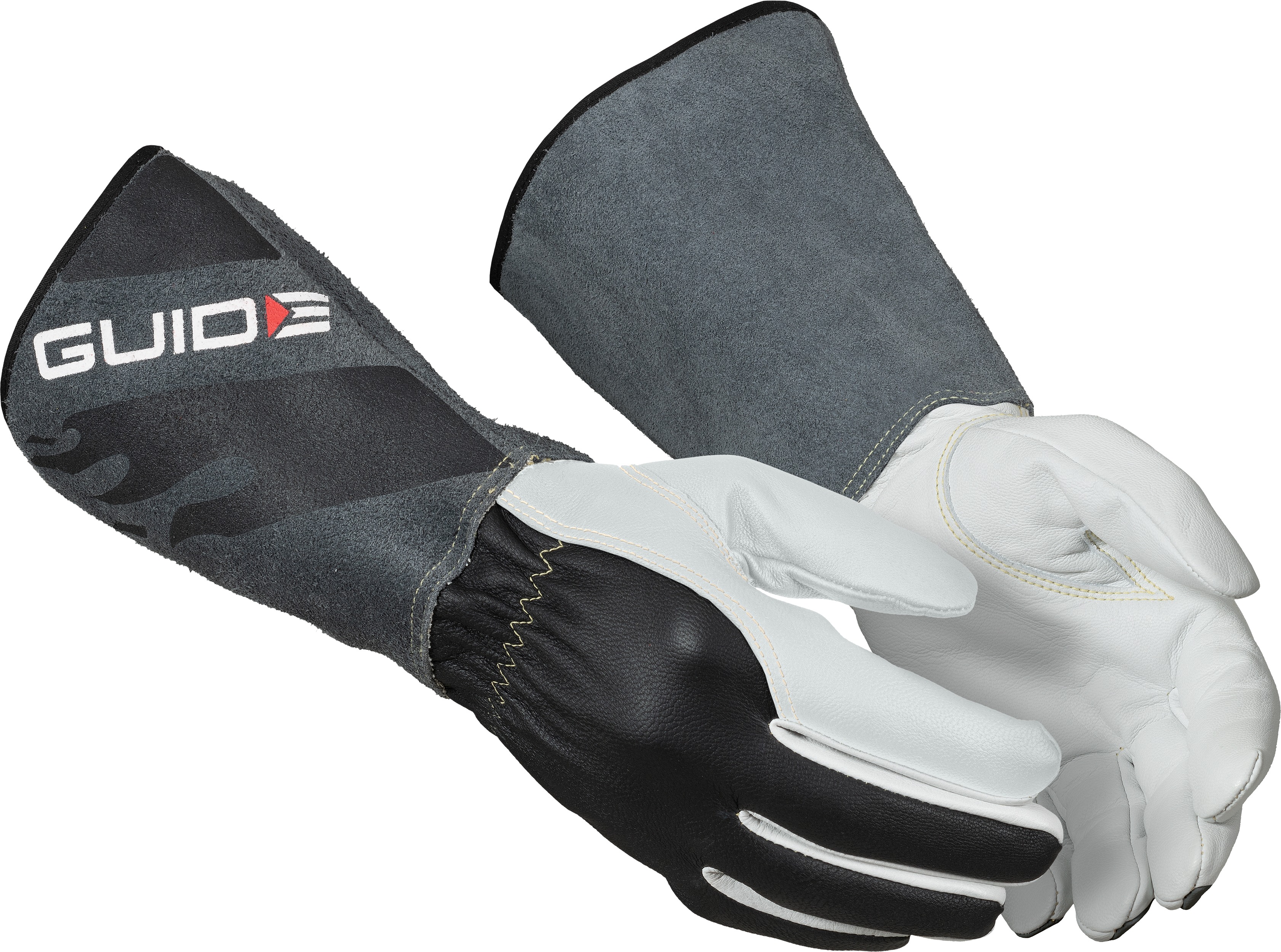 GUIDE GLOVES White, Grey Leather Work Gloves Heat Resistant