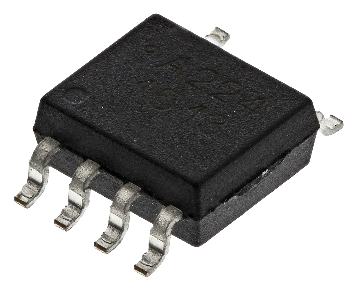 Broadcom, ACPL-224-500E AC Input Transistor Output Dual Optocoupler, Surface Mount, 8-Pin SOIC