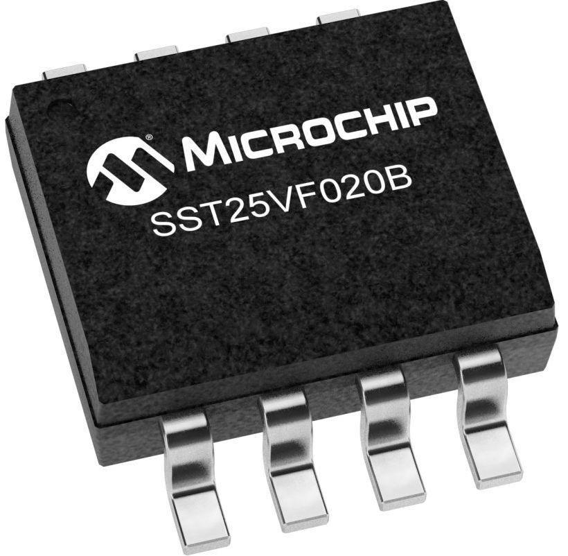 Microchip 2Mbit SPI Flash Memory 8-Pin SOIC, SST25VF020B-80-4I-SAE-T
