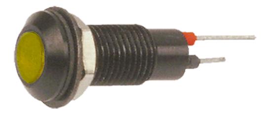 Marl Yellow Panel Mount Indicator, 24V dc, 6.4mm Mounting Hole Size