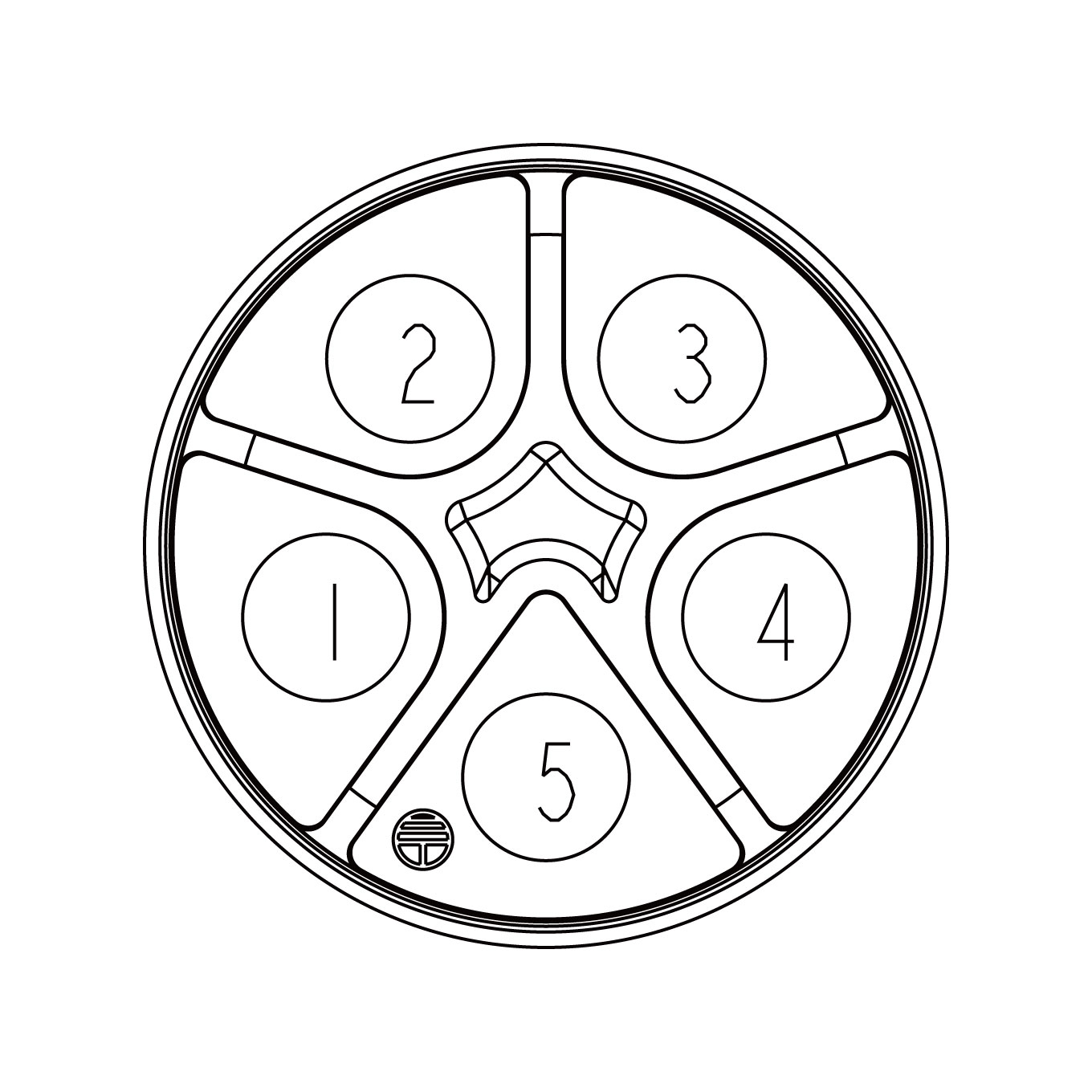 Amphenol Industrial Circular Connector, 5 Contacts, Cable, Standard Connector, Plug, Male, IP68, X-LOK Series