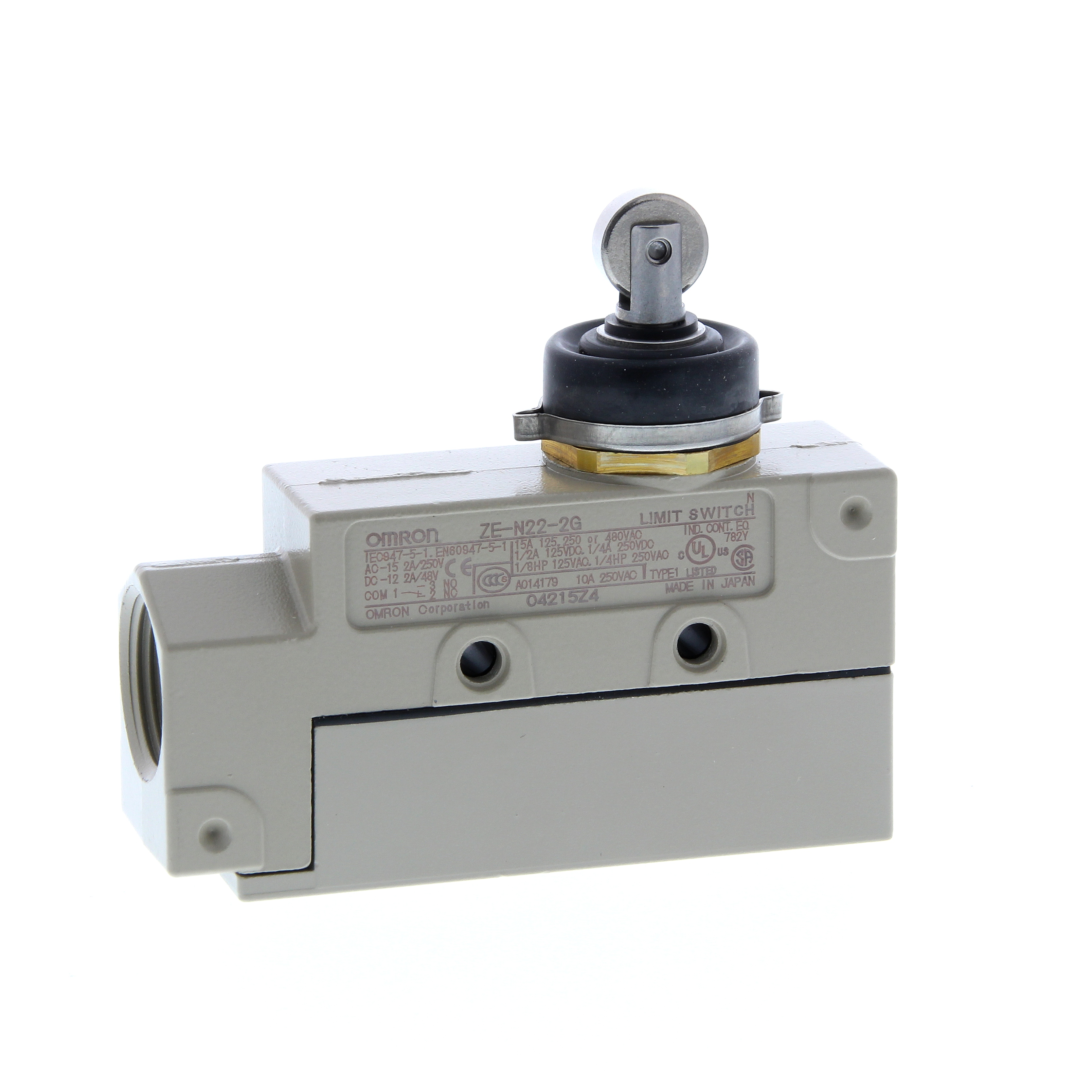 Omron Roller Plunger Limit Switch, NO/NC, IP65, SPDT, 250V ac ac Max, 15A Max