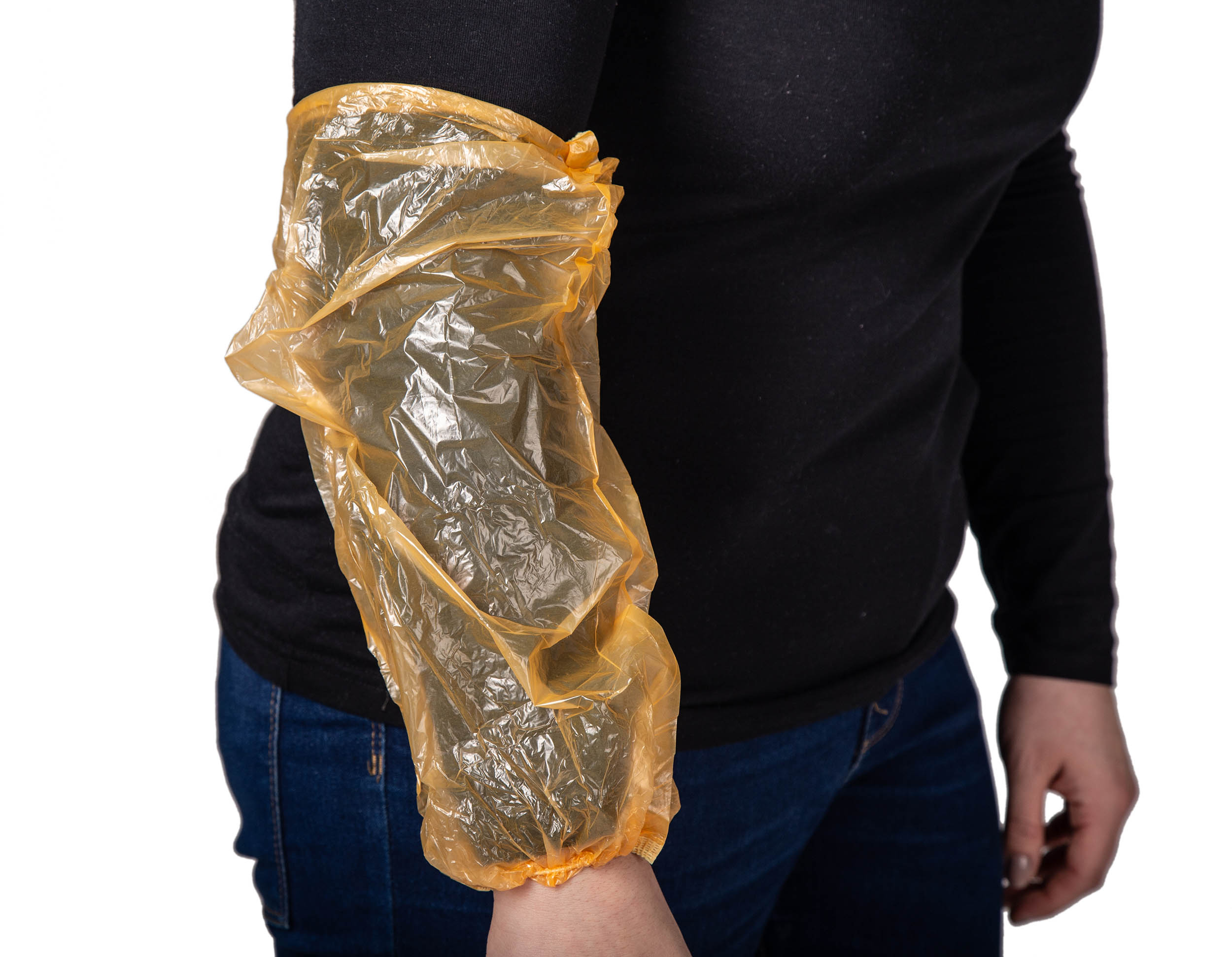 RS PRO Orange Disposable Polythene Arm Protector for Food Industry Use, 400mm Length, 22 x 40 cm