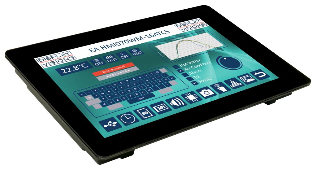 Display Visions EA HMI Series HMI Touch-Screen HMI Display - 7 in, TFT Display, 1024 x 600pixels