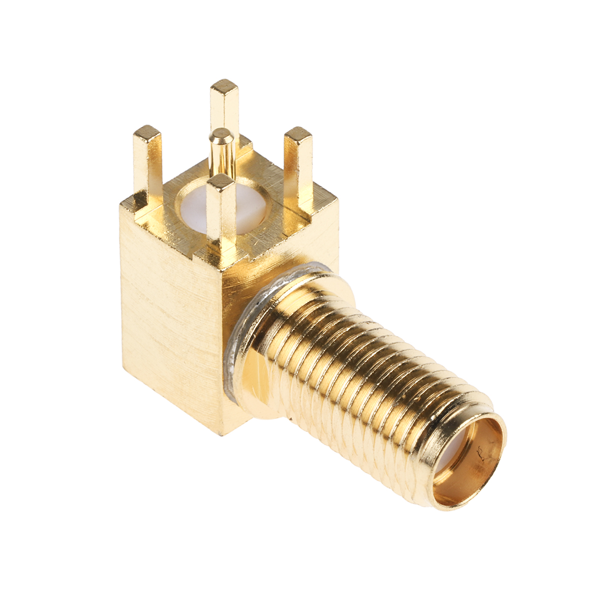 Cinch SMA Series, Jack PCB Mount SMA Connector, 50Ω, Solder Termination, Right Angle Body