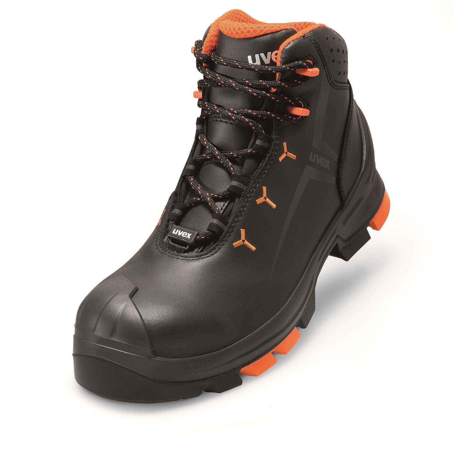 uvex 2 Black, Orange ESD Safe Composite Toe Capped Unisex Safety Boots, UK 15, EU 50