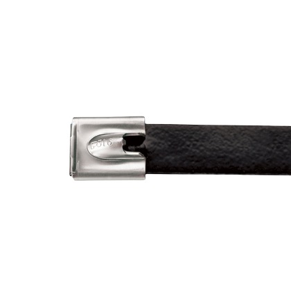 Panduit Cable Tie Assemblies, , 300mm x 12.7 mm, Black 316 Stainless Steel, Pk-50