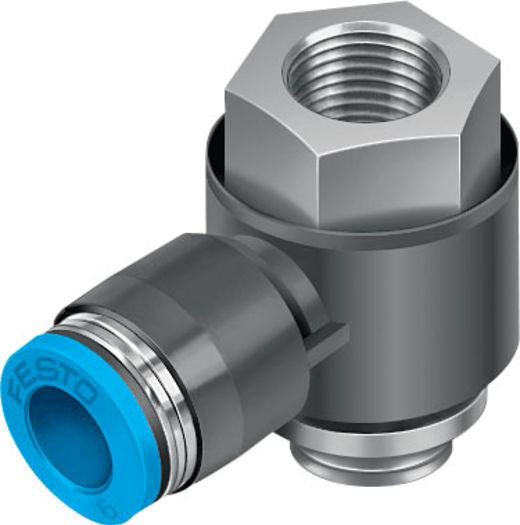 Festo Tee Threaded Adaptor, G 1/4 Female to Push In 8 mm, Threaded-to-Tube Connection Style, 186203