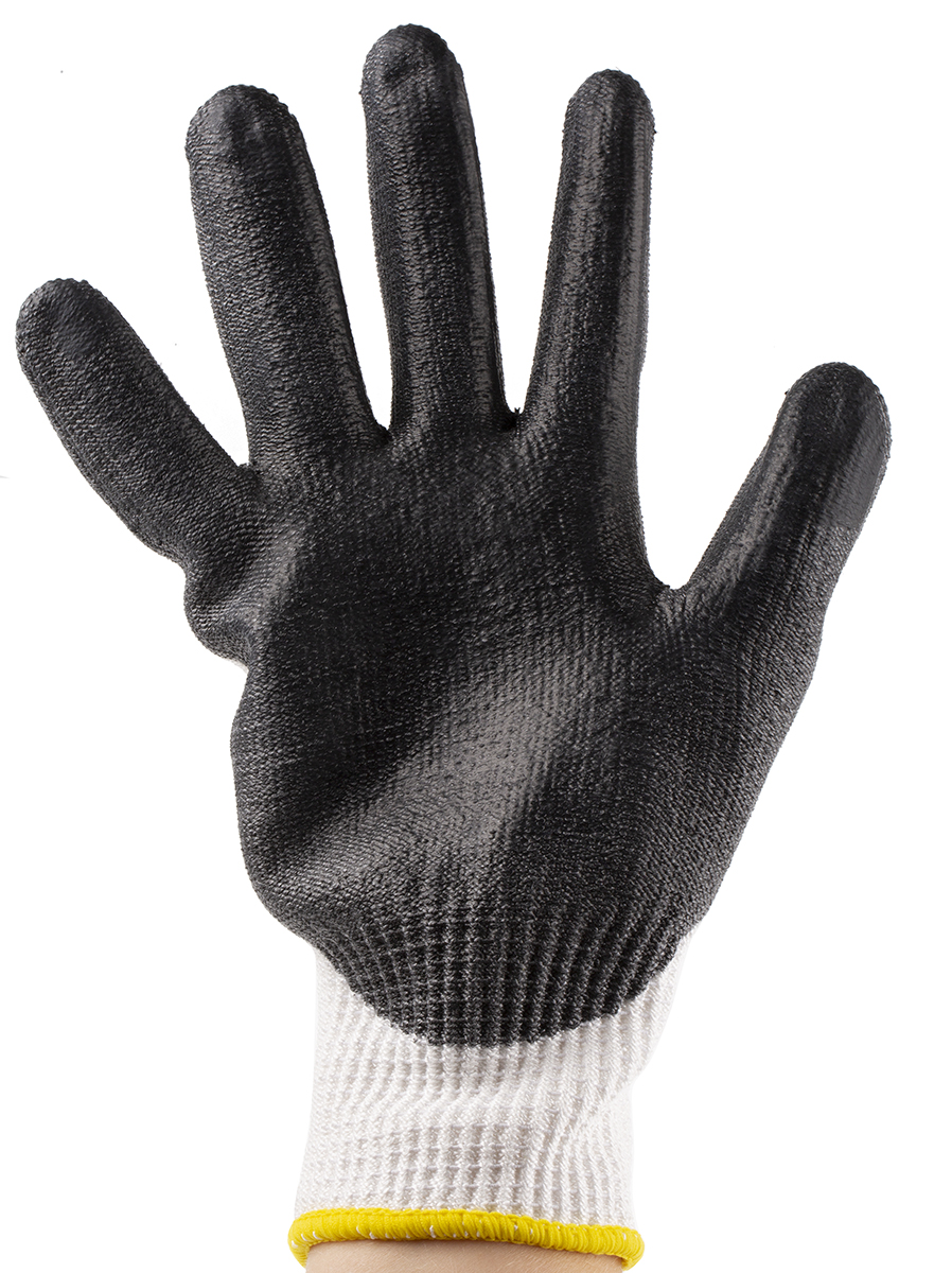 Ansell Hyflex White Nylon Work Gloves, Size 8, Polyurethane Coating