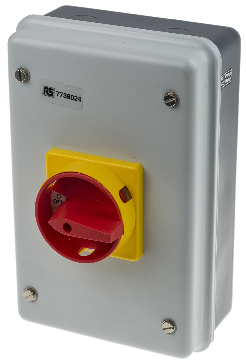 RS PRO 4P Pole Panel Mount Isolator Switch - 32A Maximum Current, 18.5kW Power Rating, IP54