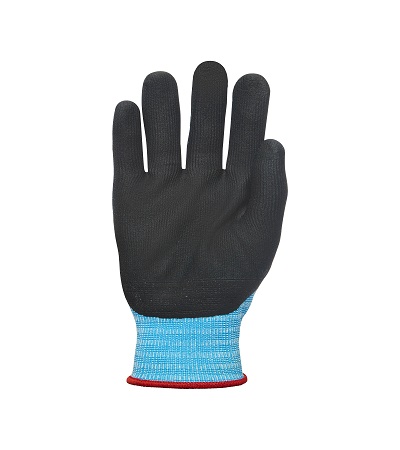 Polyco Healthline Polyflex Hydro KC Blue Nylon Reusable Gloves, Size 10, Nitrile Foam Coating