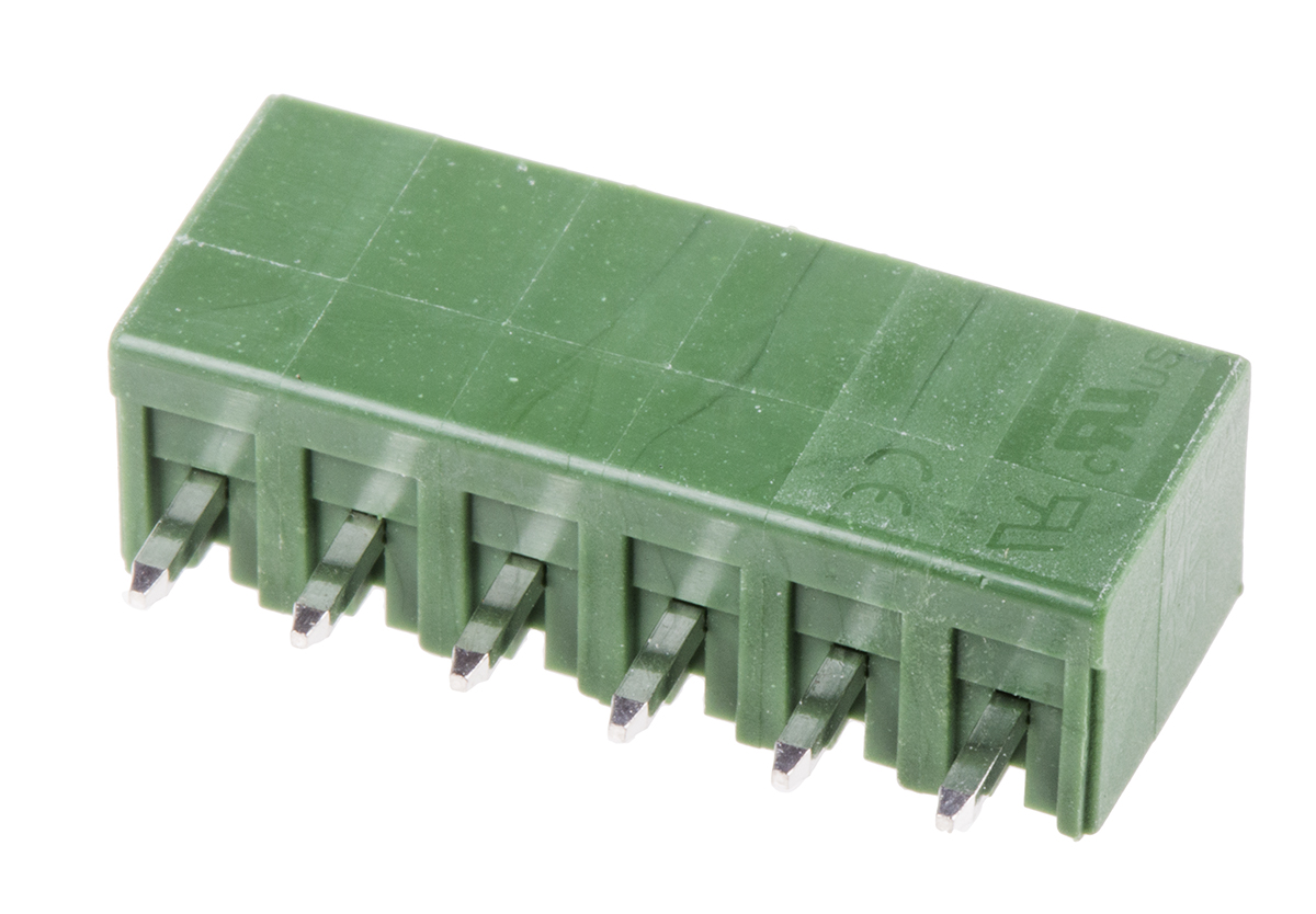 RS PRO, 3.81mm Pitch, 6 Way, Pluggable Terminal Block, Header, Through Hole, Solder Termination
