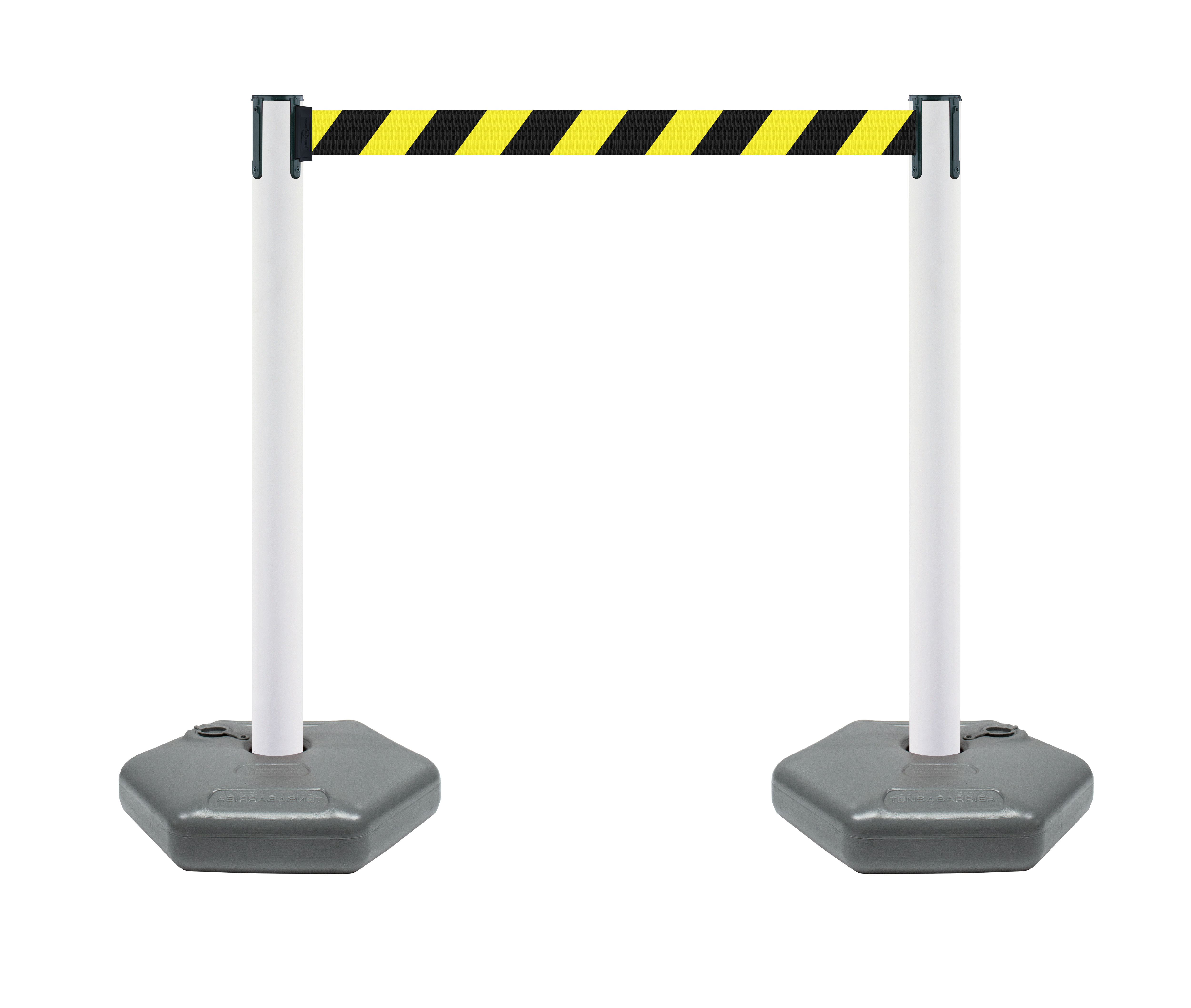 Tensator Black, White, Yellow Plastic Retractable Barrier, 3.65m, Yellow/Black Tape