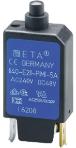 ETA Thermal Circuit Breaker - 1140-E  Single Pole 250V Voltage Rating Integral Mount, 10A Current Rating