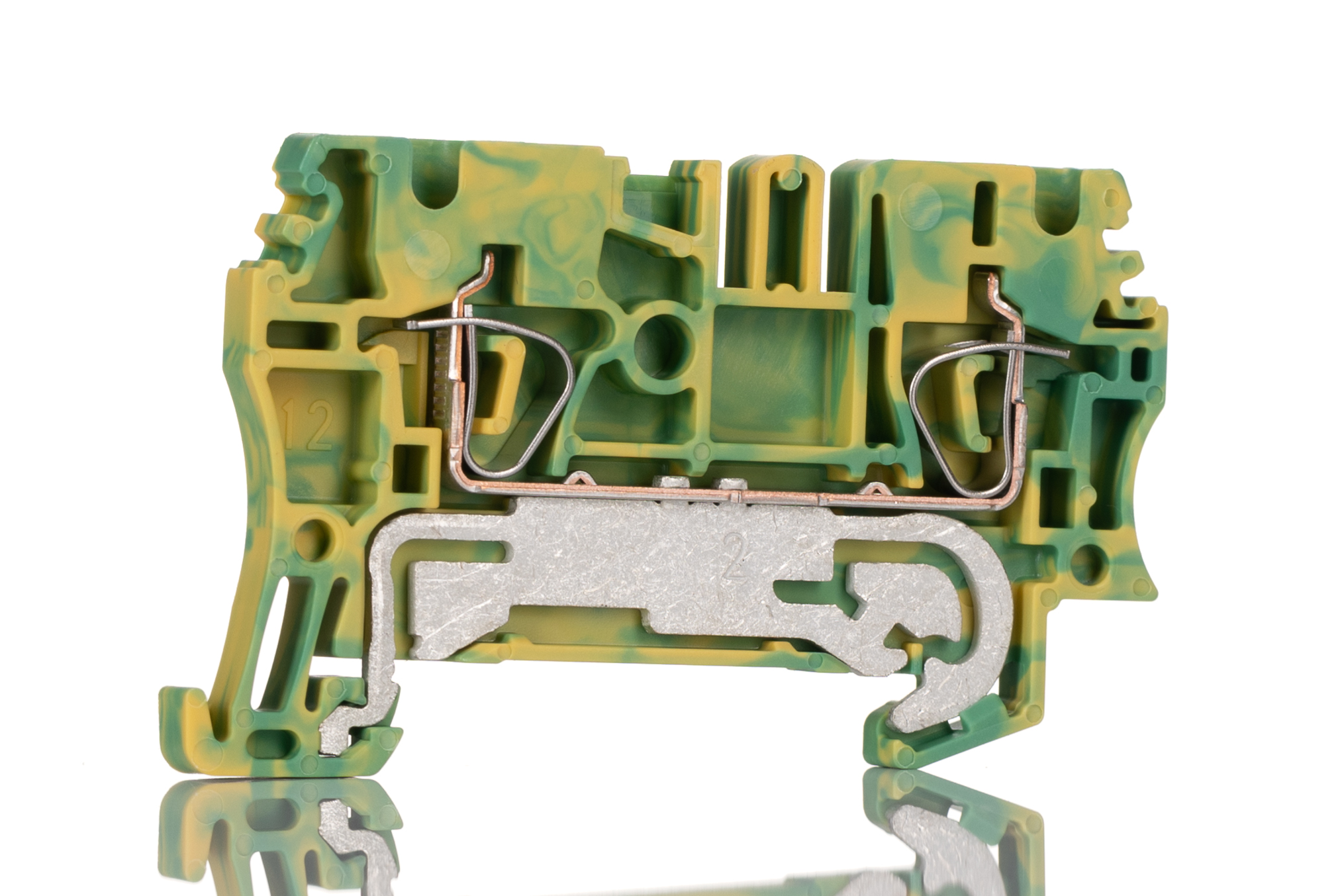 Weidmuller 2-Way ZPE 2.5 Earth Terminal Block, 4mm², 26 → 12 AWG Wire, Clamp, Wemid Housing, ATEX, IECEx