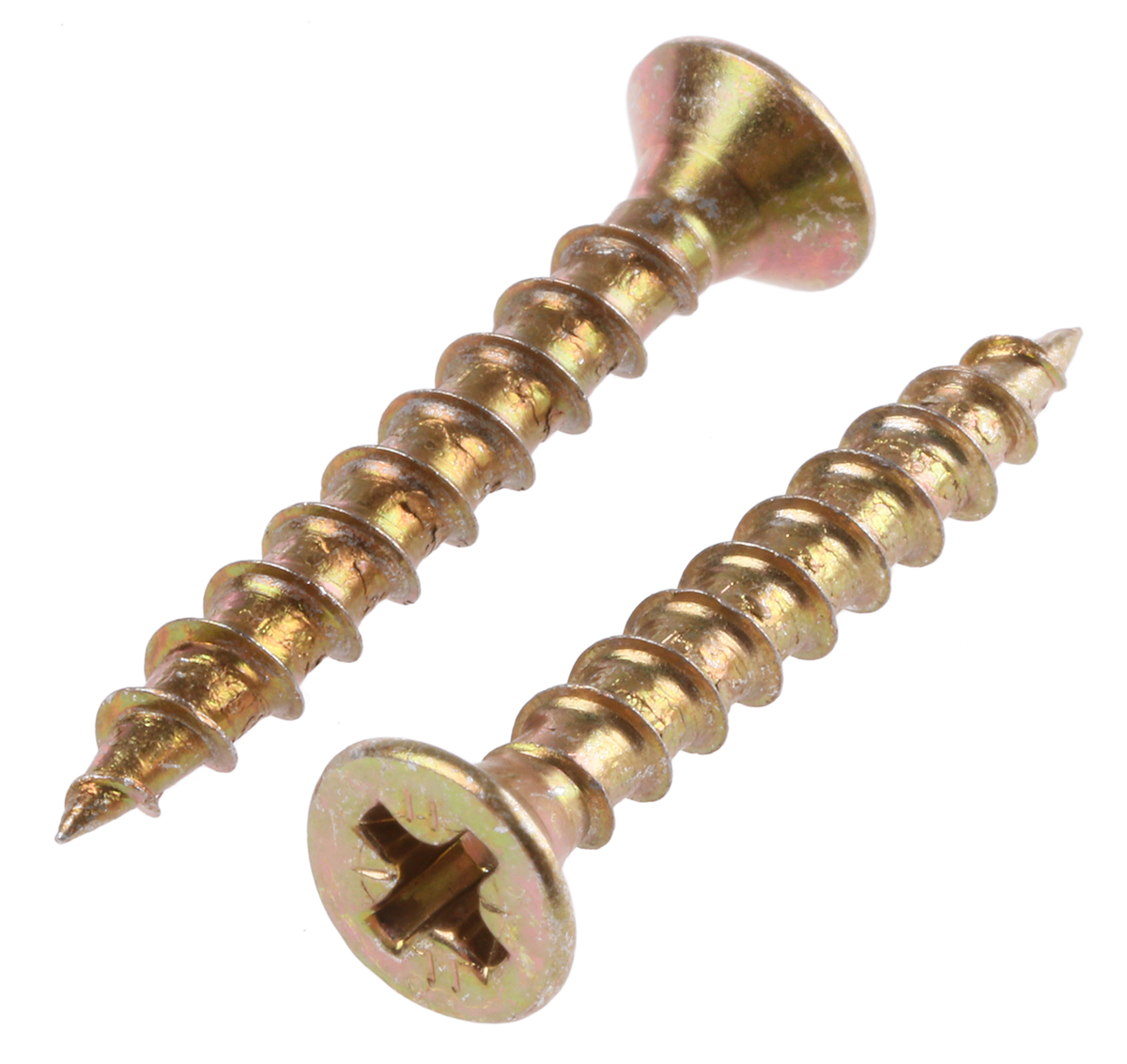 ULTI-MATE Pozisquare Countersunk Steel Wood Screw, Yellow Passivated, Zinc Plated, 4mm Thread, 30mm Length