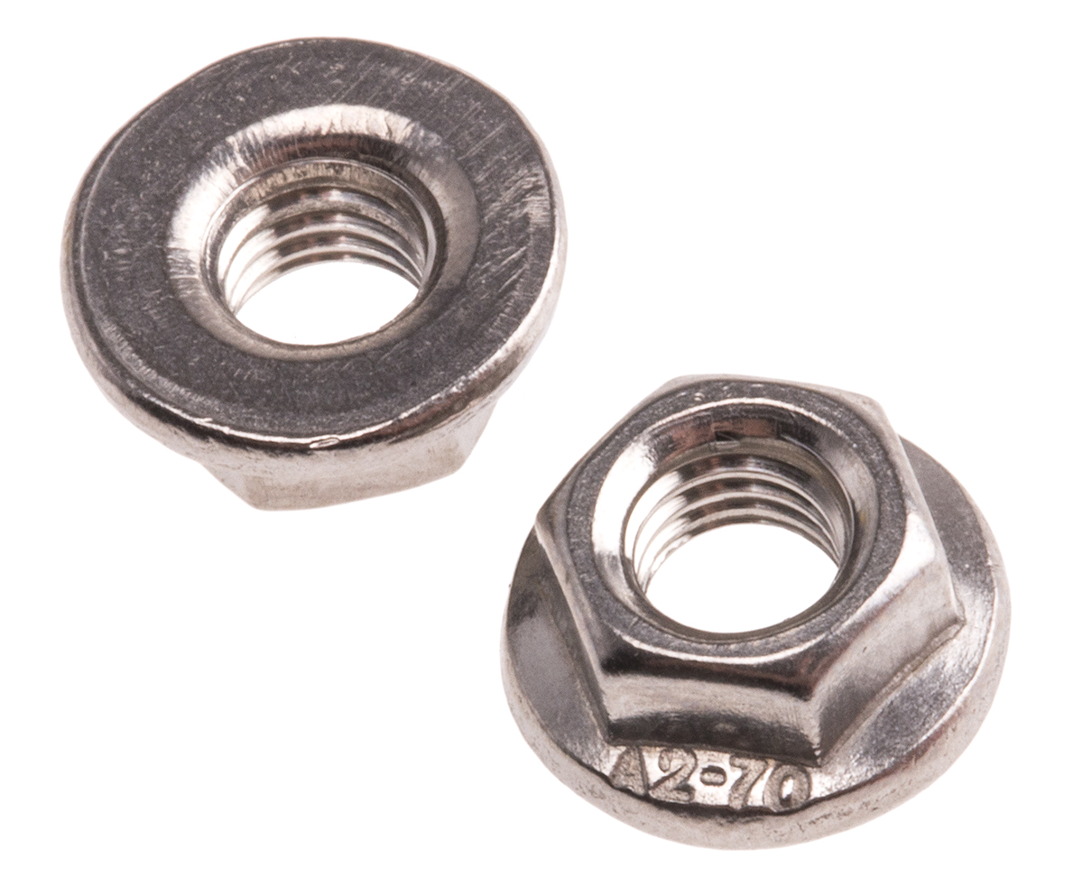 RS PRO Stainless Steel Flanged Hex Nut, DIN 6923, M5