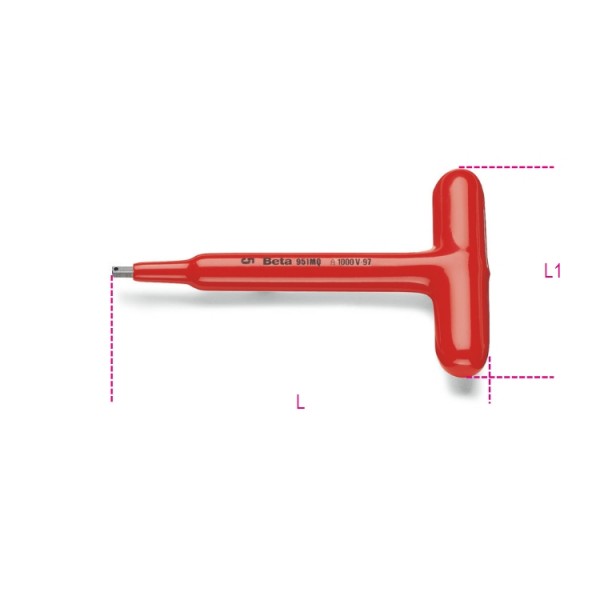 BETA T Shape Metric Hex Key, 6mm