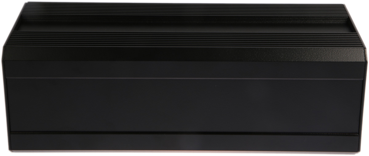 RS PRO Black Extruded Aluminium Heat Sink Case, IP40, Black Lid, 300 x 100 x 86mm