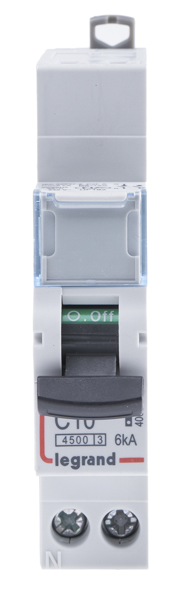 Legrand DX Range DX3 MCB, 1P, 10A Curve C, 250V AC, 12V DC, 4.5 kA Breaking Capacity