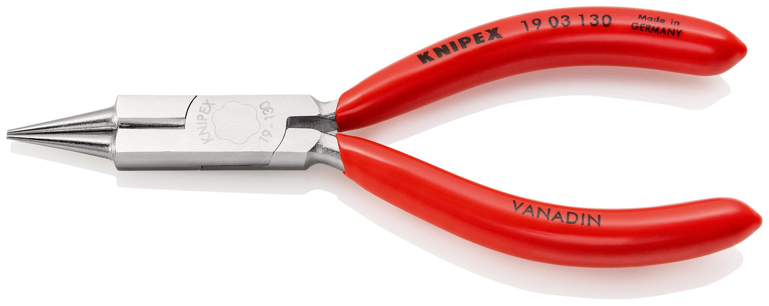 Knipex 19 03 130 Round Nose Pliers, 130 mm Overall, Straight Tip, 32mm Jaw