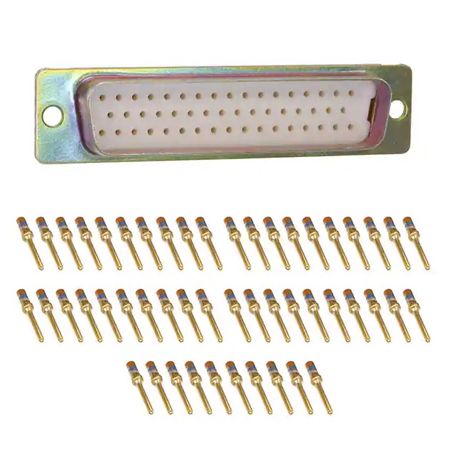 Amphenol India M24308 50 Way Panel Mount D-sub Connector Plug, 2.77mm Pitch, with 4-40 Screw Locks